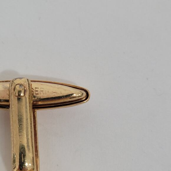 Christian Dior CD Gold Tone Logo Cufflinks Vintage Germany Authentic Glam New - Picture 5 of 8